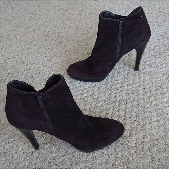 Stuart Weitzman Chocolate Brown Suede Ankle Boots size 10M - Picture 5 of 12